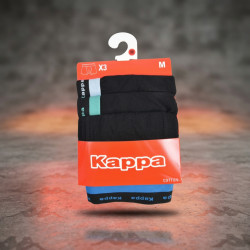KAPPA Boxers Homme Lot de 3, 100% Coton, Ceinture Élastique Siglée Kappa, Coloris Assortis, Tailles M à XXL