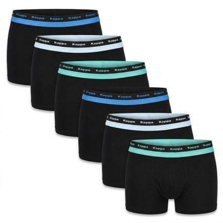 KAPPA Boxers Homme Lot de 6 (2 Packs de 3), 100% Coton, Ceinture Élastique Siglée Kappa, Coloris Assortis, Tailles M à XXL