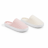 OZABI Pack 2 Paires Mules Femme Tige Chevron Semelle Nuage Souple Antidérapante Doublure Éponge Rose Beige
