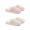 OZABI Pack 2 Paires Mules Femme Tige Chevron Semelle Nuage Souple Antidérapante Doublure Éponge Rose Beige