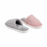 OZABI Pack 2 Paires Mules Femme Tricot Côtelé Semelle Plate Épaisse Bord Fausse Fourrure