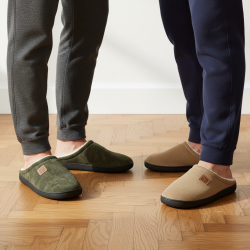 OZABI Pack 2 Paires Mules Homme Velours Côtelé Doublure Éponge Semelle Épaisse