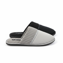 OLIVER GRANT PARIS Pantoufles Mules Homme Pack 2 Paires Tige Côtelée Semelle Mousse