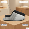 OLIVER GRANT PARIS Pantoufles Mules Homme Pack 2 Paires Tige Côtelée Semelle Mousse