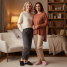 INFINITIF PARIS Pantoufles Mules Femme Pack 2 Paires Tige Côtelée Semelle Mousse