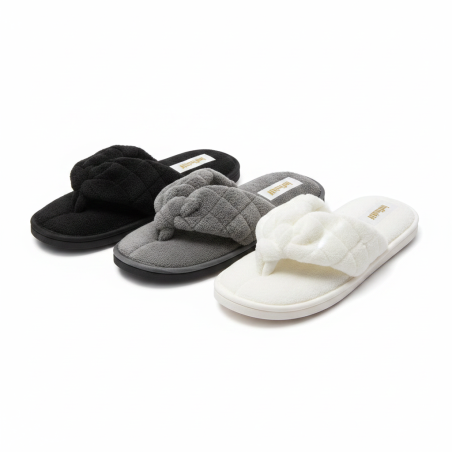 INFINITIF PARIS Pantoufles Tongs Éponge Femme Pack 3 Paires Entre-Doigts Matelassé