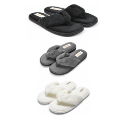 INFINITIF PARIS Pantoufles Tongs Éponge Femme Pack 3 Paires Entre-Doigts Matelassé