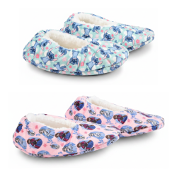 OZABI Pack 2 Paires Chaussons Fille Disney Stitch et Reine des Neiges Fourrés Doublure Fourrure Semelle Antidérapante ABS