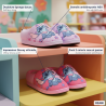 OZABI Pack 2 Paires Chaussons Fille Disney Stitch et Angel Fourrés Doublure Éponge Semelle Antidérapante ABS
