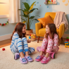 OZABI Pack 2 Paires Chaussons Fille Disney Stitch et Angel Fourrés Doublure Éponge Semelle Antidérapante ABS