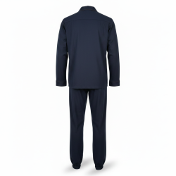 OLIVER GRANT PARIS Ensemble Pyjama Long Homme Bleu Marine, Chemise Col Boutonnée et Pantalon 100% Coton
