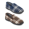 OZABI Pantoufles Charentaises Homme Fourrées Pack de 2 Paires Tige à Carreaux Doublure Sherpa Semelle Caoutchouc Antidérapante