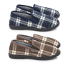 OZABI Pantoufles Charentaises Homme Fourrées Pack de 2 Paires Tige à Carreaux Doublure Sherpa Semelle Caoutchouc Antidérapante