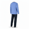 OZABI Ensemble Pyjama Homme Doublé Polaire, Col Rond 2 Boutons, Écusson Brodé Poitrine, Passepoil Contrastant