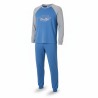 OZABI Ensemble Pyjama Homme Doublé Polaire, Manches Raglan Contrastées, Broderie New York Brooklyn