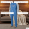 OZABI Ensemble Pyjama Homme Doublé Polaire, Manches Raglan Contrastées, Broderie New York Brooklyn