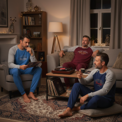 OZABI Ensemble Pyjama Homme Doublé Polaire, Manches Raglan Contrastées, Broderie New York Brooklyn