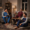 OZABI Ensemble Pyjama Homme Doublé Polaire, Manches Raglan Contrastées, Broderie New York Brooklyn