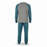 OZABI Ensemble Pyjama Homme Doublé Polaire Bicolore, Écusson Brodé Sweet Secret Club, Pantalon Uni Taille Élastiquée