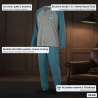 OZABI Ensemble Pyjama Homme Doublé Polaire Bicolore, Écusson Brodé Sweet Secret Club, Pantalon Uni Taille Élastiquée