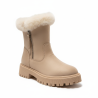 OZABI Bottines Fourrées Femme Tige Suédine Zippée, Revers Fausse Fourrure, Semelle Crantée Antidérapante