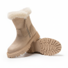OZABI Bottines Fourrées Femme Tige Suédine Zippée, Revers Fausse Fourrure, Semelle Crantée Antidérapante