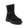 OZABI Bottines Fourrées Femme Tige Suédine Zip et Sangle, Revers Fausse Fourrure, Semelle Crantée