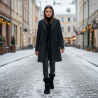 OZABI Bottines Fourrées Femme Tige Suédine Zip et Sangle, Revers Fausse Fourrure, Semelle Crantée