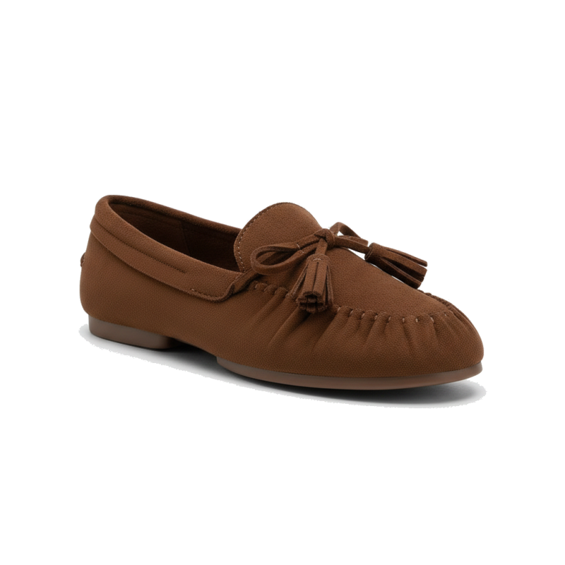 OZABI Mocassins Femme Bobo Chic Nœud Pampilles - Daim Synthétique, Semelle Caoutchouc Crantée, Tailles 36 à 41