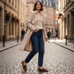 OZABI Mocassins Femme Bobo Chic Nœud Pampilles - Daim Synthétique, Semelle Caoutchouc Crantée, Tailles 36 à 41