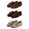 OZABI Mocassins Femme Bobo Chic Nœud Pampilles - Daim Synthétique, Semelle Caoutchouc Crantée, Tailles 36 à 41