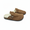 OZABI Sabots Mules Femme Fourrées Suédine, Boucle Ajustable, Semelle Liège et Caoutchouc, Tailles 36 à 41