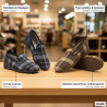 OZABI Pack de 2 Paires de Pantoufles Charentaises Homme Fabriquées en Espagne, Tige Suédine à Carreaux Écossais, Doublure Feutri