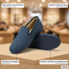 OZABI Pantoufles Charentaises Homme Fabriquées en Espagne, Tige Suédine Effet Structuré, Doublure Feutrine Fourrée, Semelle Caou