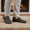 OZABI Charentaises Homme Fabriquées en Espagne, Tige Microfibre Toucher Velours Doux, Doublure Feutrine, Semelle Caoutchouc Anti