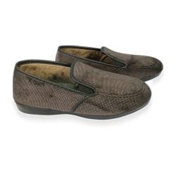 OZABI Charentaises Homme Fabriquées en Espagne, Tige Microfibre Toucher Velours Doux, Doublure Feutrine, Semelle Caoutchouc Anti