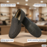 OZABI Charentaises Homme Fabriquées en Espagne, Tige Microfibre Toucher Velours Doux, Doublure Feutrine, Semelle Caoutchouc Anti