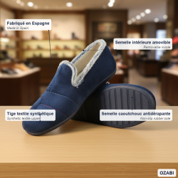 OZABI Pantoufles Charentaises Fantaisie Homme Fabriquées en Espagne, Semelle Intérieure Amovible, Semelle Caoutchouc
