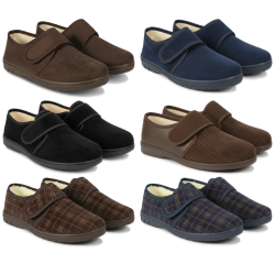 OZABI Pantoufles Charentaises Homme Fabriquées en Espagne, Toucher Velours, Fermeture Auto-Agrippante, Semelle Antidérapante
