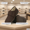 OZABI Pantoufles Charentaises Homme Fabriquées en Espagne, Toucher Velours, Fermeture Auto-Agrippante, Semelle Antidérapante