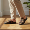 OZABI Pantoufles Mules Homme Fabriquées en Espagne, Tige Jacquard Écossais, Doublure Feutrine, Semelle Caoutchouc Rigide