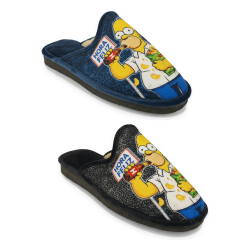 OZABI Pack de 2 Paires de Pantoufles Mules Homme Fantaisie Motif Dessin Animé, Fabriquées en Espagne, Semelle Mousse