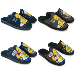 OZABI Pack de 2 Paires de Pantoufles Mules Homme Fantaisie Motif Dessin Animé, Fabriquées en Espagne, Semelle Mousse
