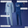 OZABI Ensemble Pyjama Homme Pack de 2, Polaire Douce et Moelleuse, Haut Col Rond 2 Boutons Broderie Good Night, Pantalon
