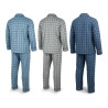 OZABI Ensemble Pyjama Homme Long Boutonné Pack de 3, Coton Doublure Polaire, Col Chemise, Manches Longues, Pantalon