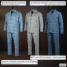 OZABI Ensemble Pyjama Homme Long Boutonné Pack de 3, Coton Doublure Polaire, Col Chemise, Manches Longues, Pantalon