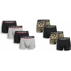 QUIKSILVER Licence Officielle Boxers Homme Pack de 4, 2 Coffrets Cadeau, Coton Stretch, Ceinture Logotée