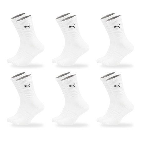 PUMA Chaussettes Mixte Regular Crew Pack de 6 Paires (Lot) - Coton Doux, Talon Cousu, Semelle Rembourrée