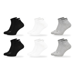PUMA Chaussettes Mixte Quarter Pack de 6 Paires (Lot) - Coton Doux, Tige Courte, Coutures Plates