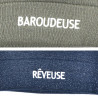 OZABI Bonnets Femme Message Brodé Humoristique Fil Lurex Pailleté - Pack de 2 (Lot) - Maille Côtelée à Revers